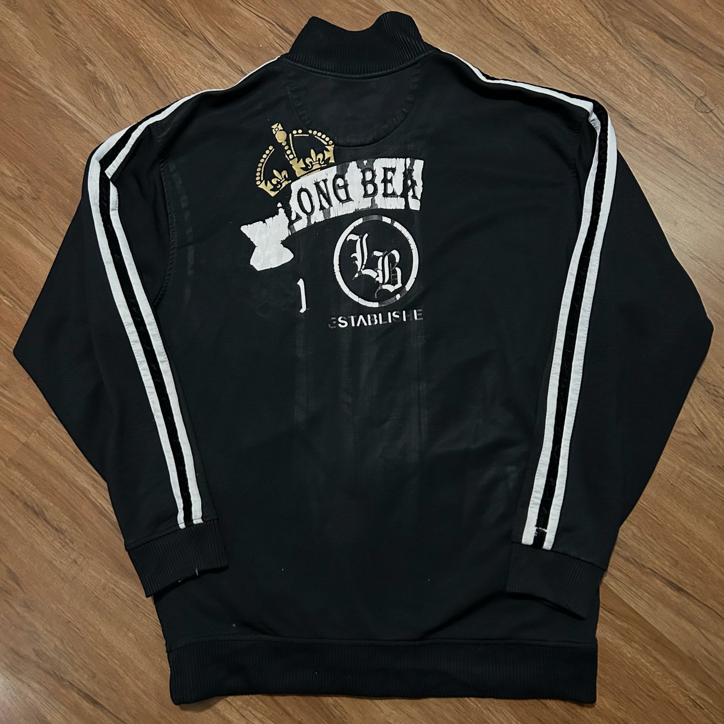 (XL) Vintage Y2K Ecko Unltd Gold Embroidery Black Full Zip Jacket