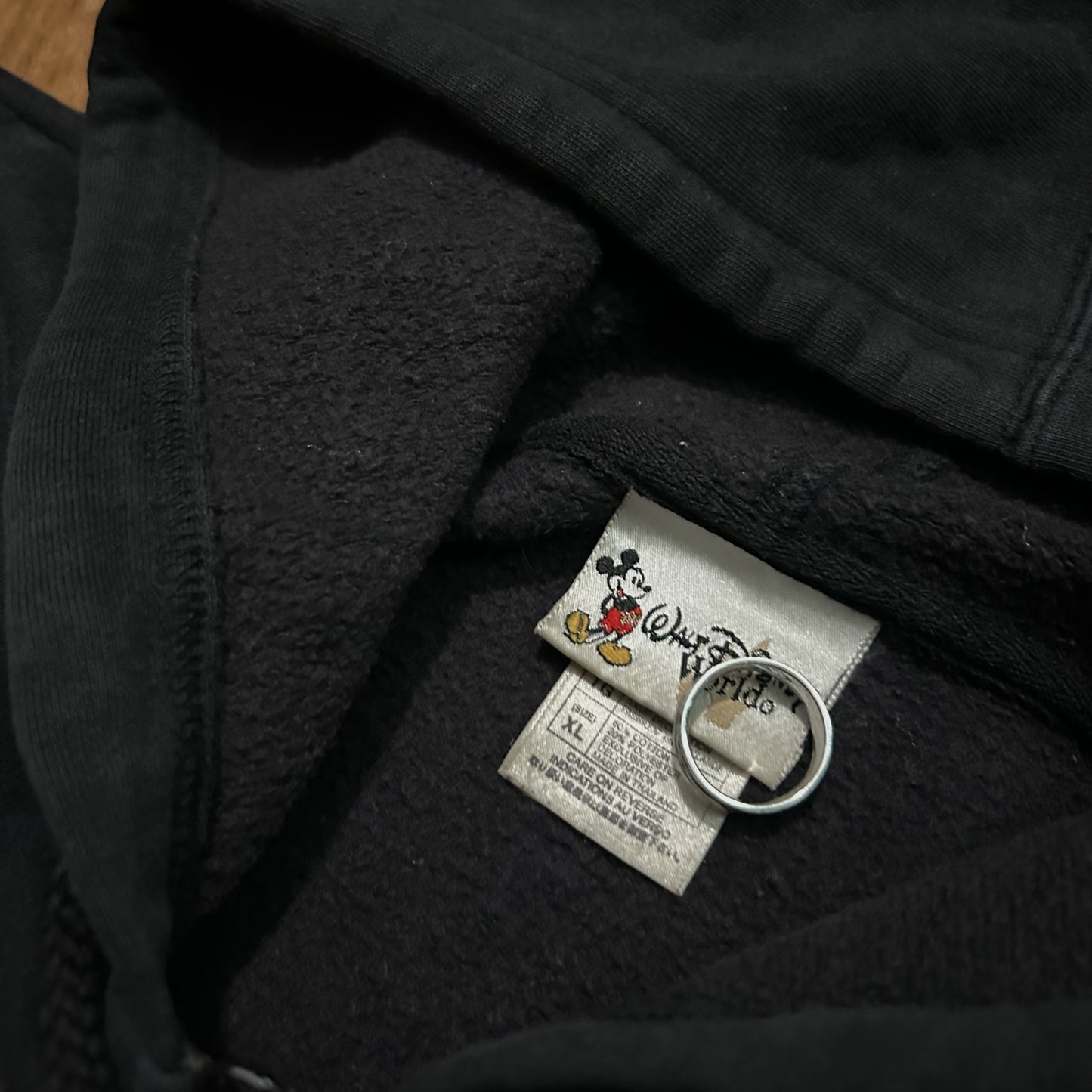 (XL) Vintage Walt Disney World Grumpy Black Full Zip Hoodie
