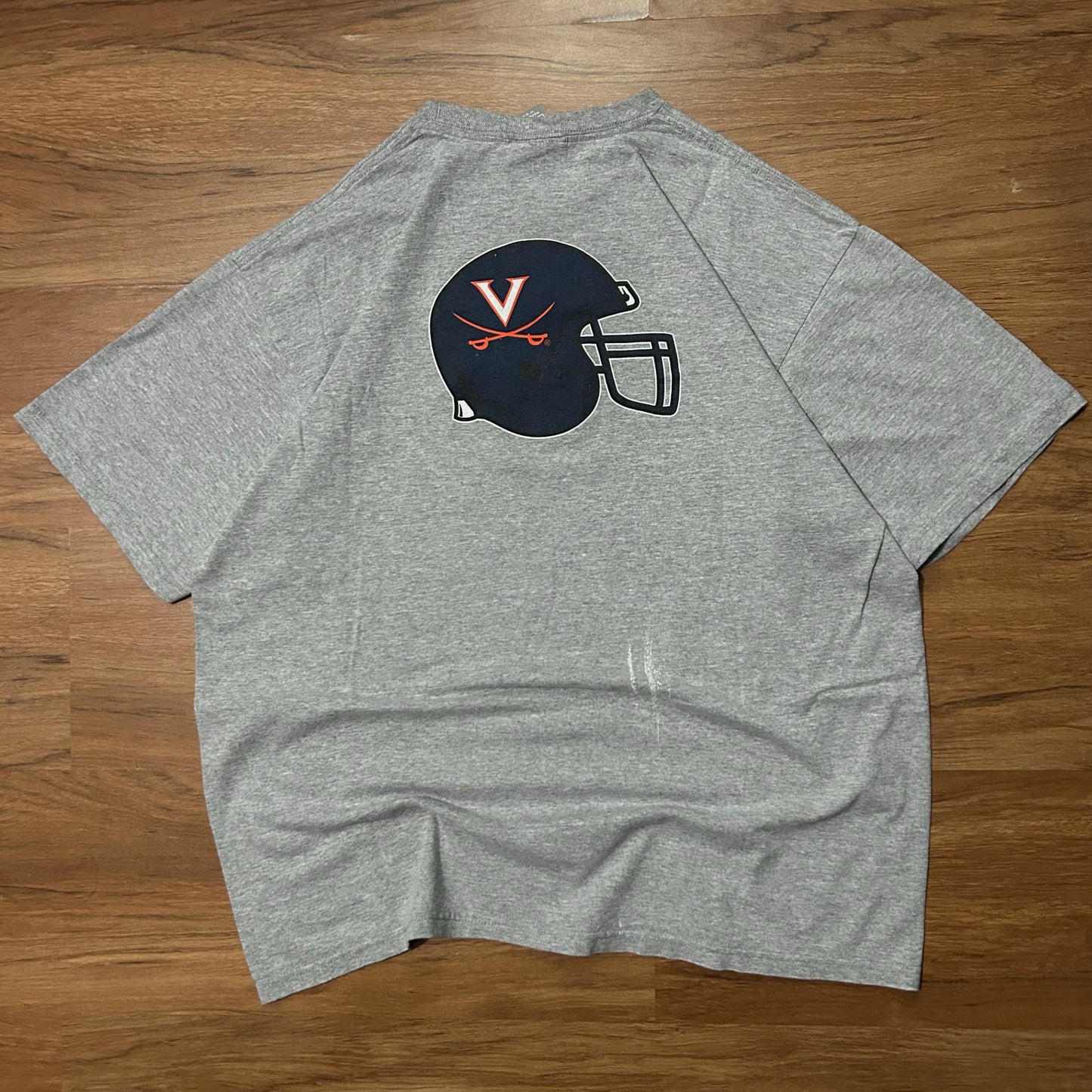 (L) Vintage Y2K Nike Virginia University Football Grey T-Shirt