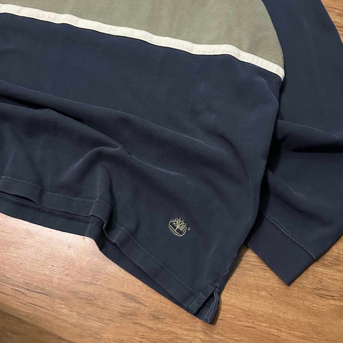 (XL) Vintage Timberland Two-Tone Long Sleeve Navy Shirt