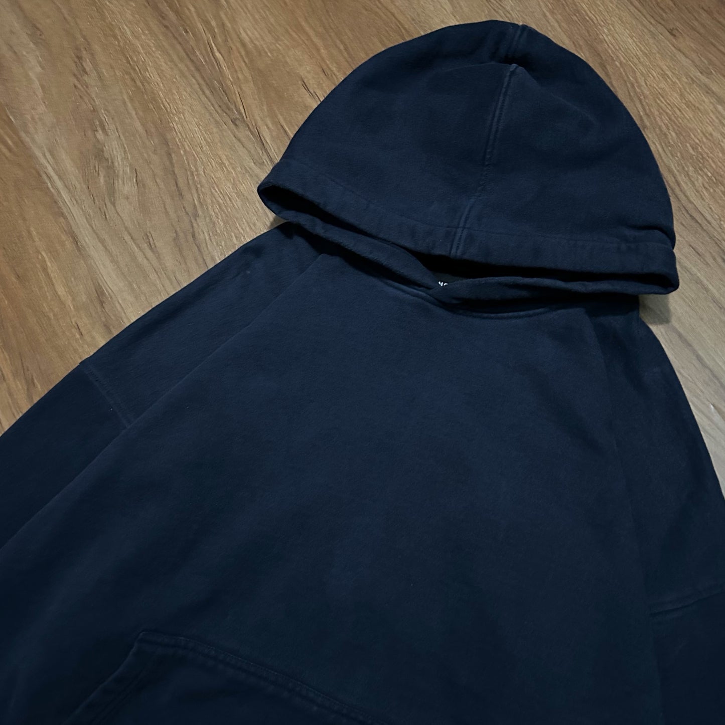 (XL) Hours Navy Heavyweight Boxy Fit Cropped Hoodie
