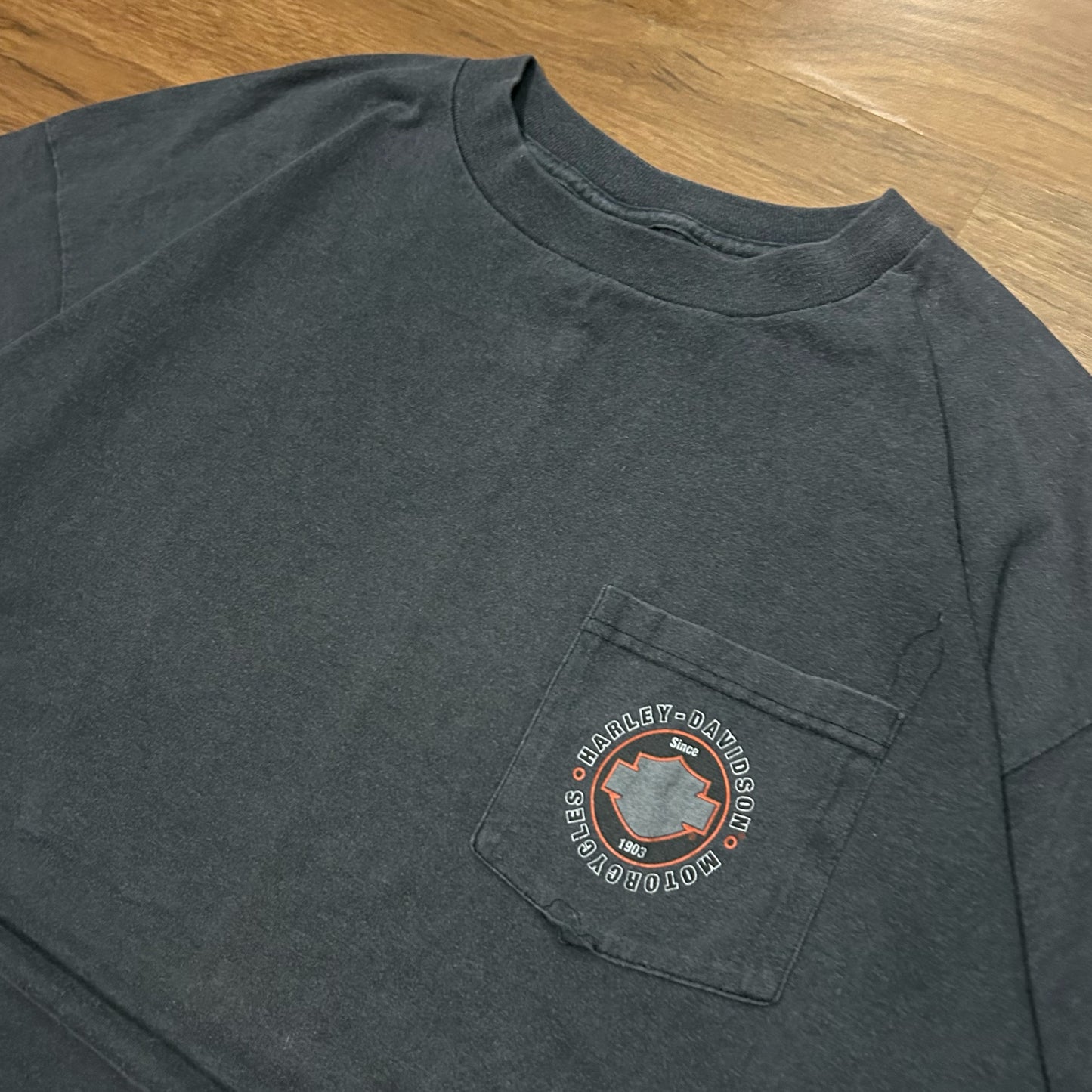 (XL) Vintage Harley Davidson Palm Springs California Washed Black T-Shirt