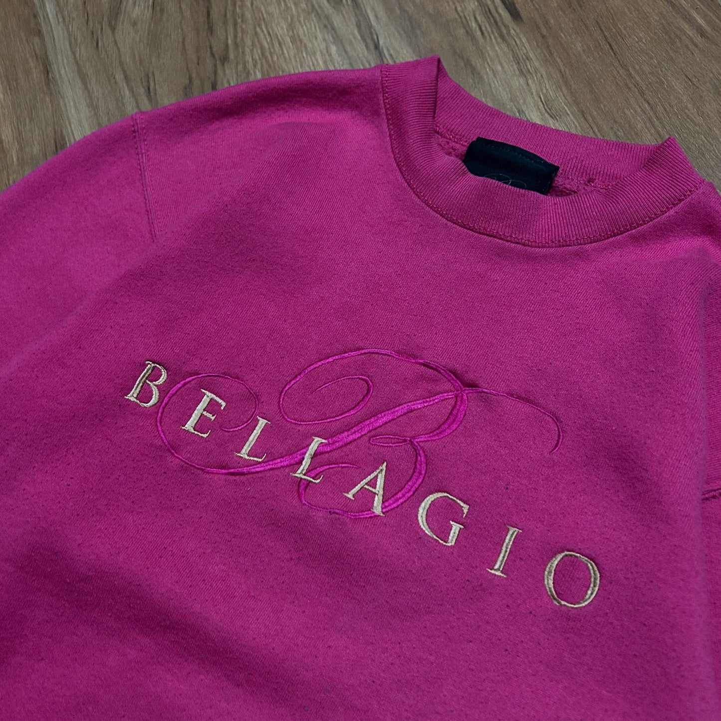 (S) Vintage Las Vegas Beliagio Hotel Pink Pullover Crewneck