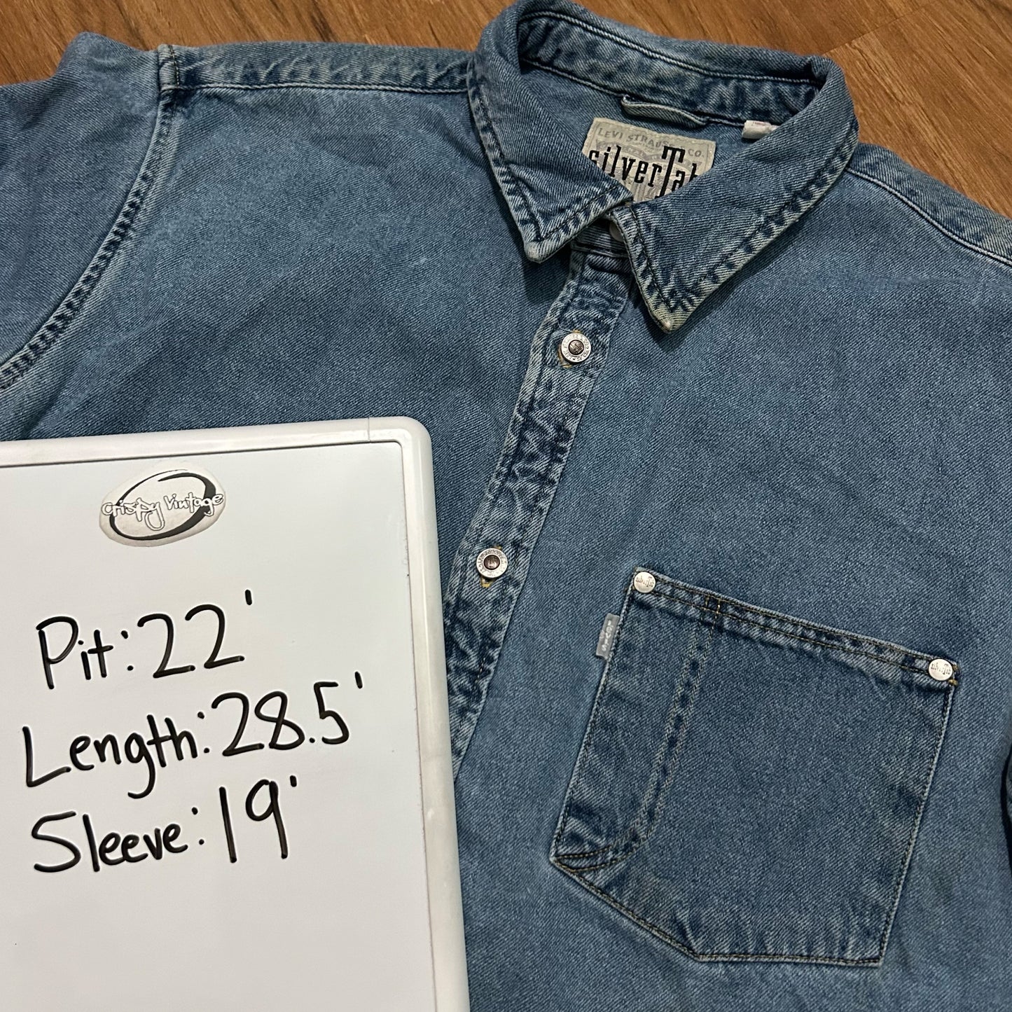 (S) Levi's Silver Tab Denim Button-Up Longsleeve Shirt