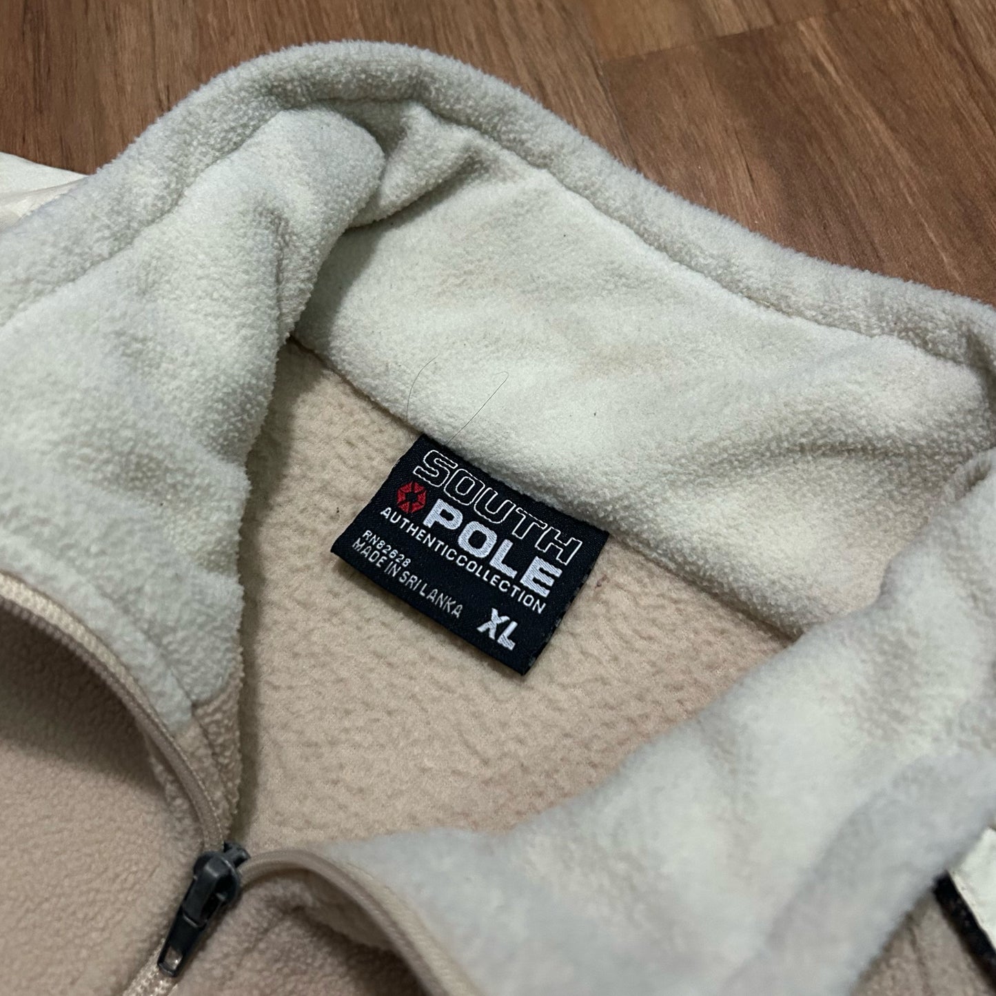 (XL) Vintage Y2K Southpole Beige Quarter-Zip Fleece
