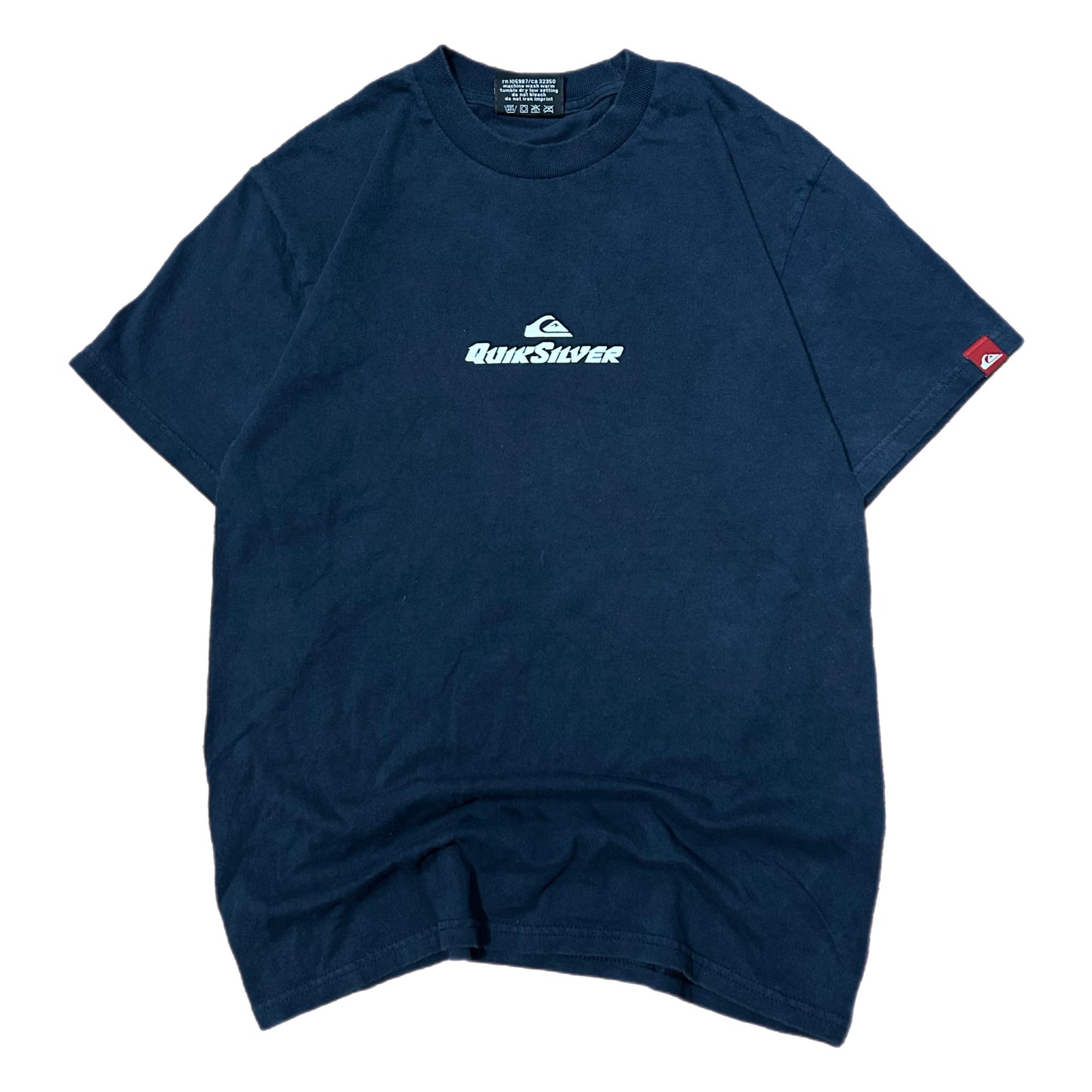 (S) 2000s Quicksilver Middle Logo Navy T-Shirt