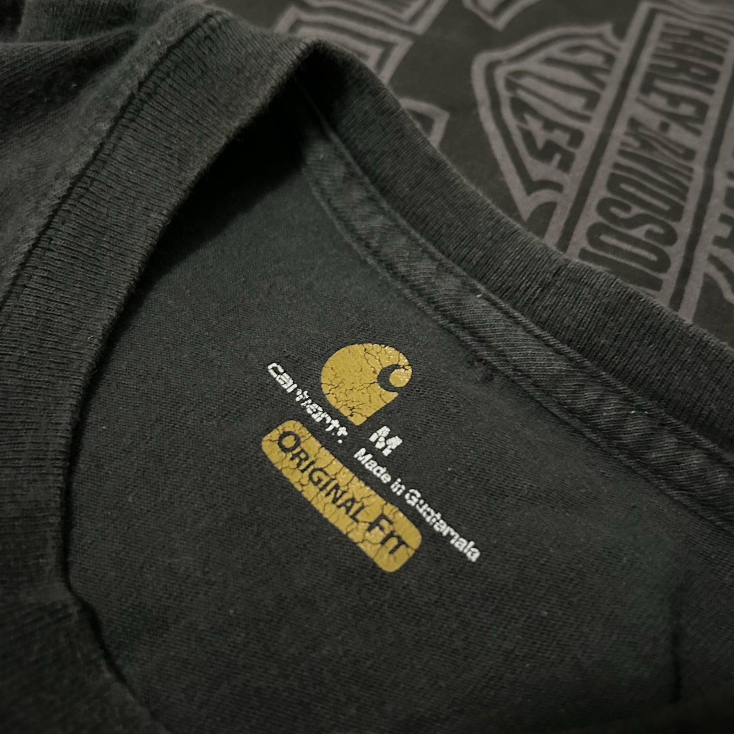 (M) Carhartt Workwear Pocket Long Sleeve Faded Black T-Shirt