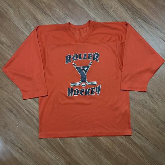 (M) Vintage CCM Roller Hockey Orange Hockey Jersey