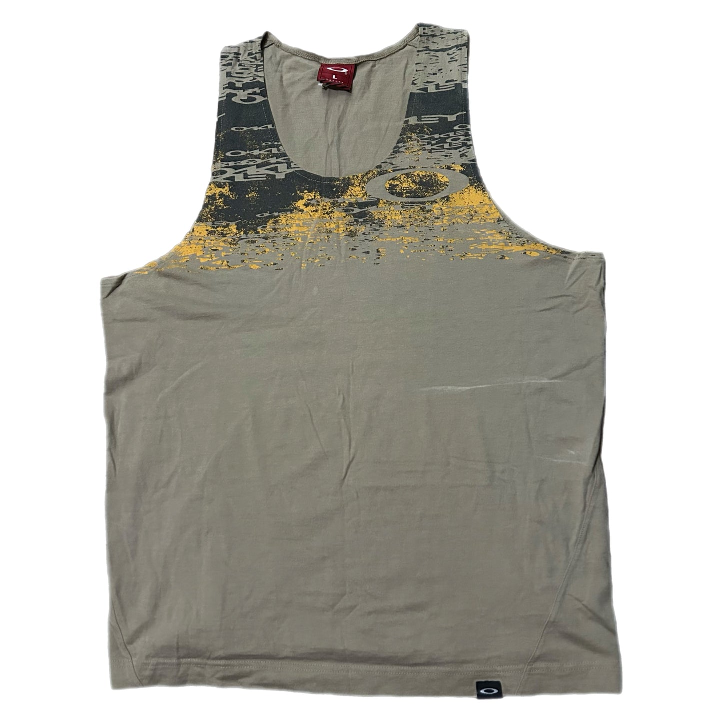 (L) Y2K Oakley Yellow Camo Print Tank