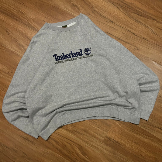 (XL) Vintage Y2K Timberland Grey Pullover Crewneck