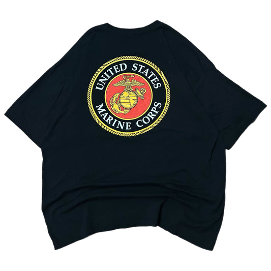 (XL) Vintage United States Marine Corps Logo Black T-Shirt