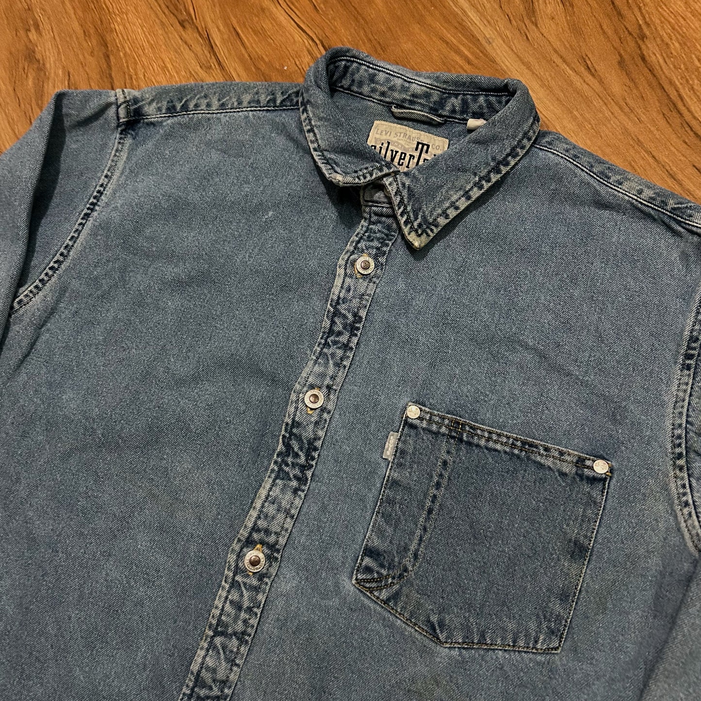 (S) Levi's Silver Tab Denim Button-Up Longsleeve Shirt
