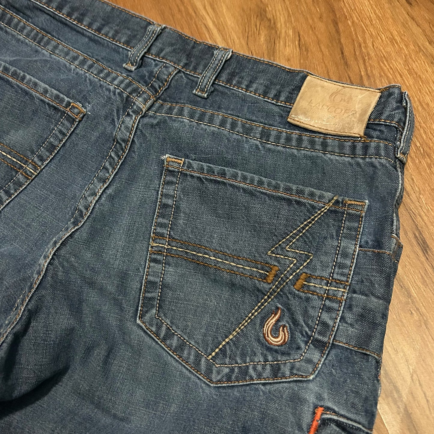 (34) Y2K Lapco FR Dark Wash Denim Jeans