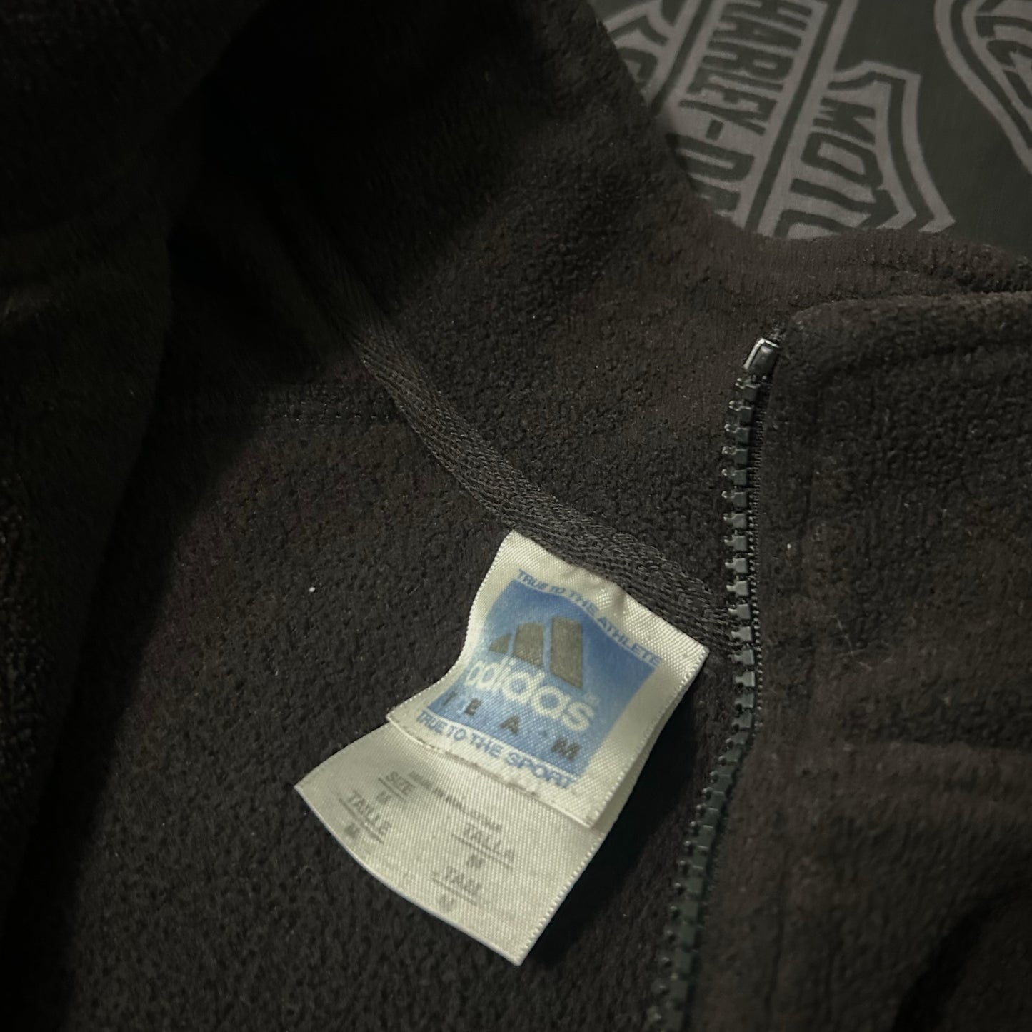 (M) Vintage Y2K Adidas Center Logo Quarter-Zip Fleece Fullover