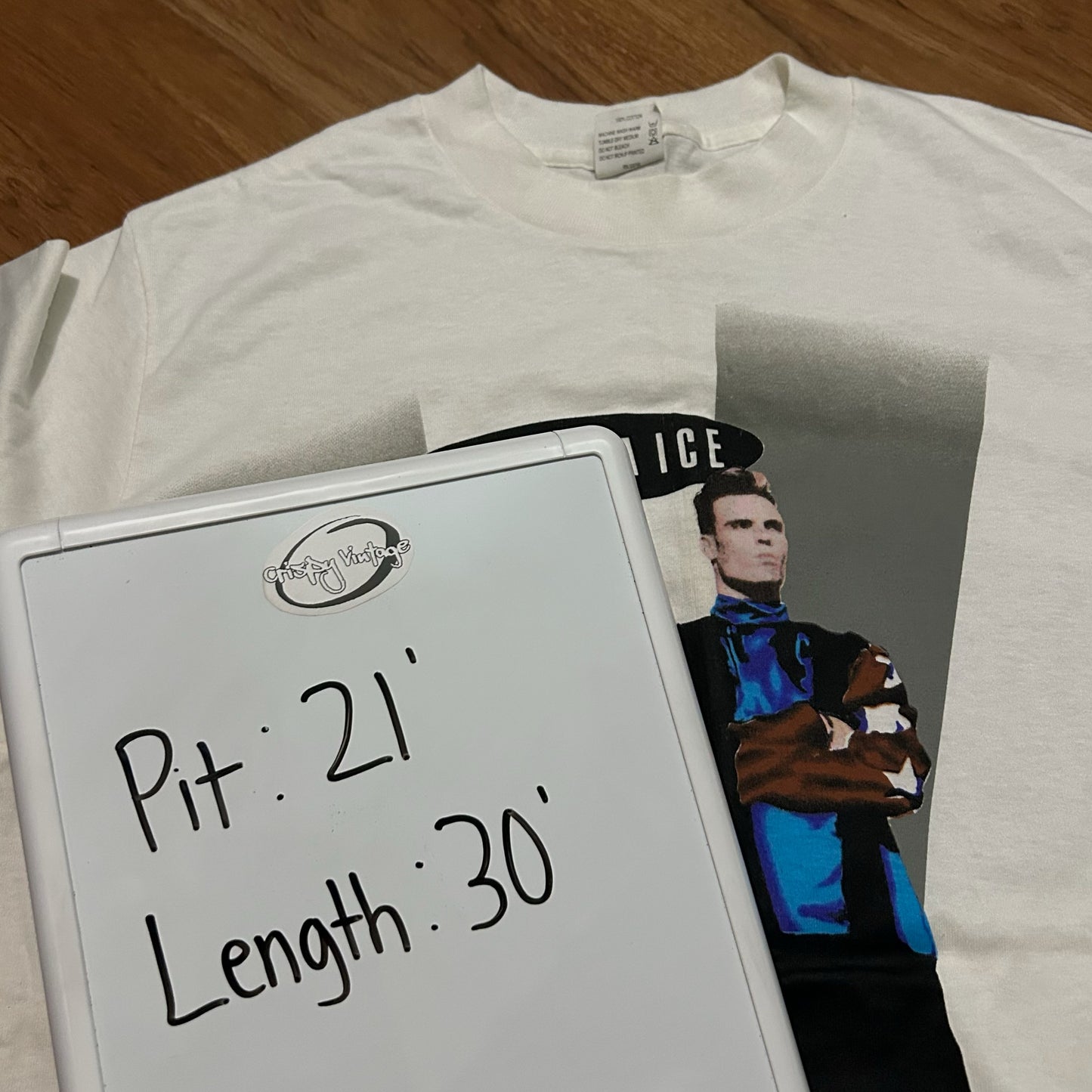 (L) Vintage 1990 Vanilla Ice World Rap Tour White T-Shirt
