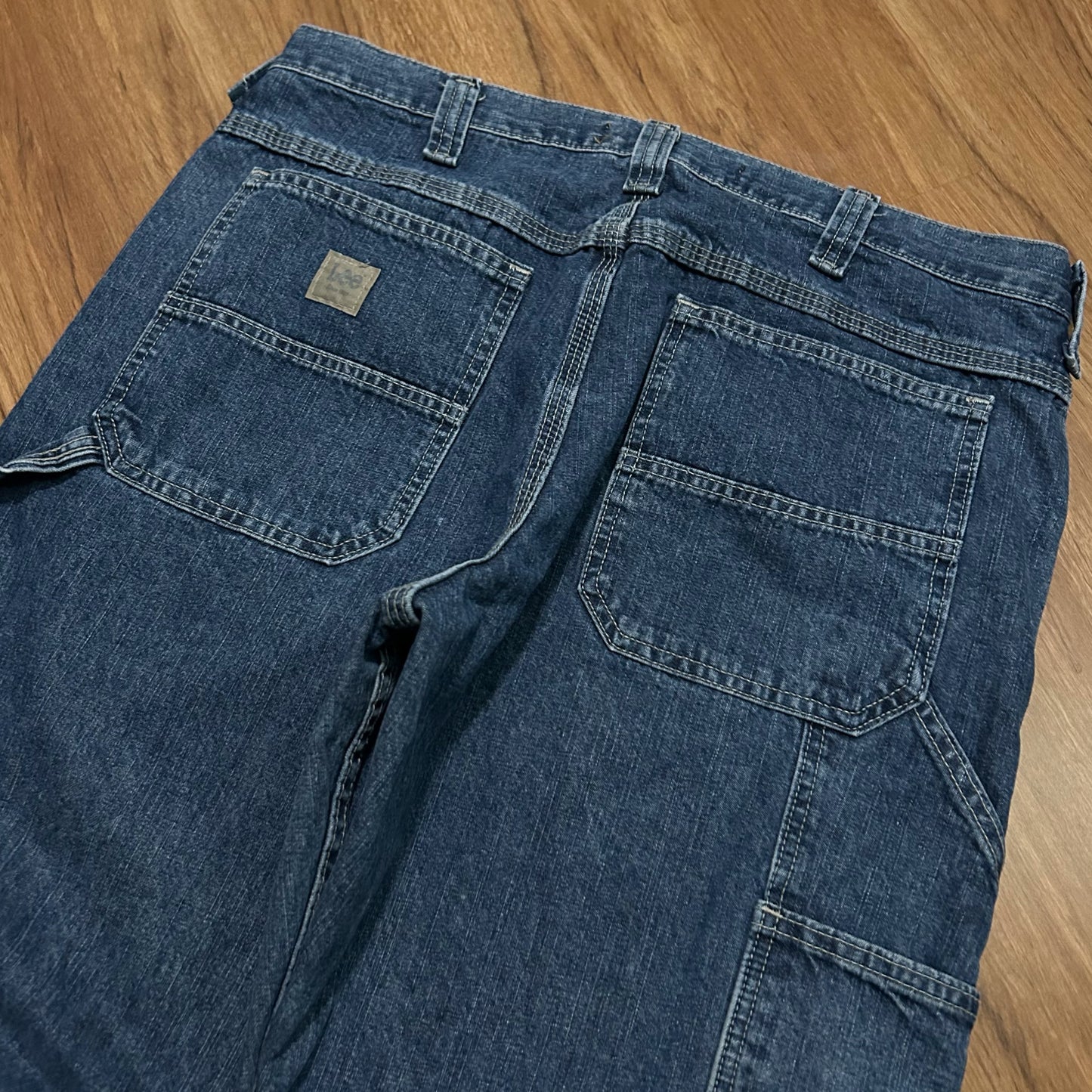 (36) Y2K Lee Denim Workwear Carpenter Dark Wash Denim Jeans