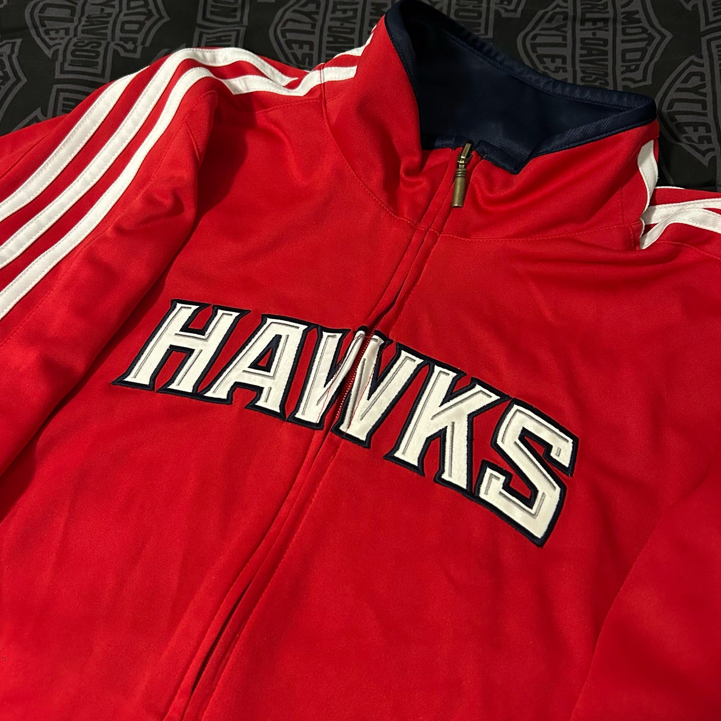 (L) Y2K Adidas NBA Atlanta Hawks On-Court Full Zip Warm Up Track Jacket