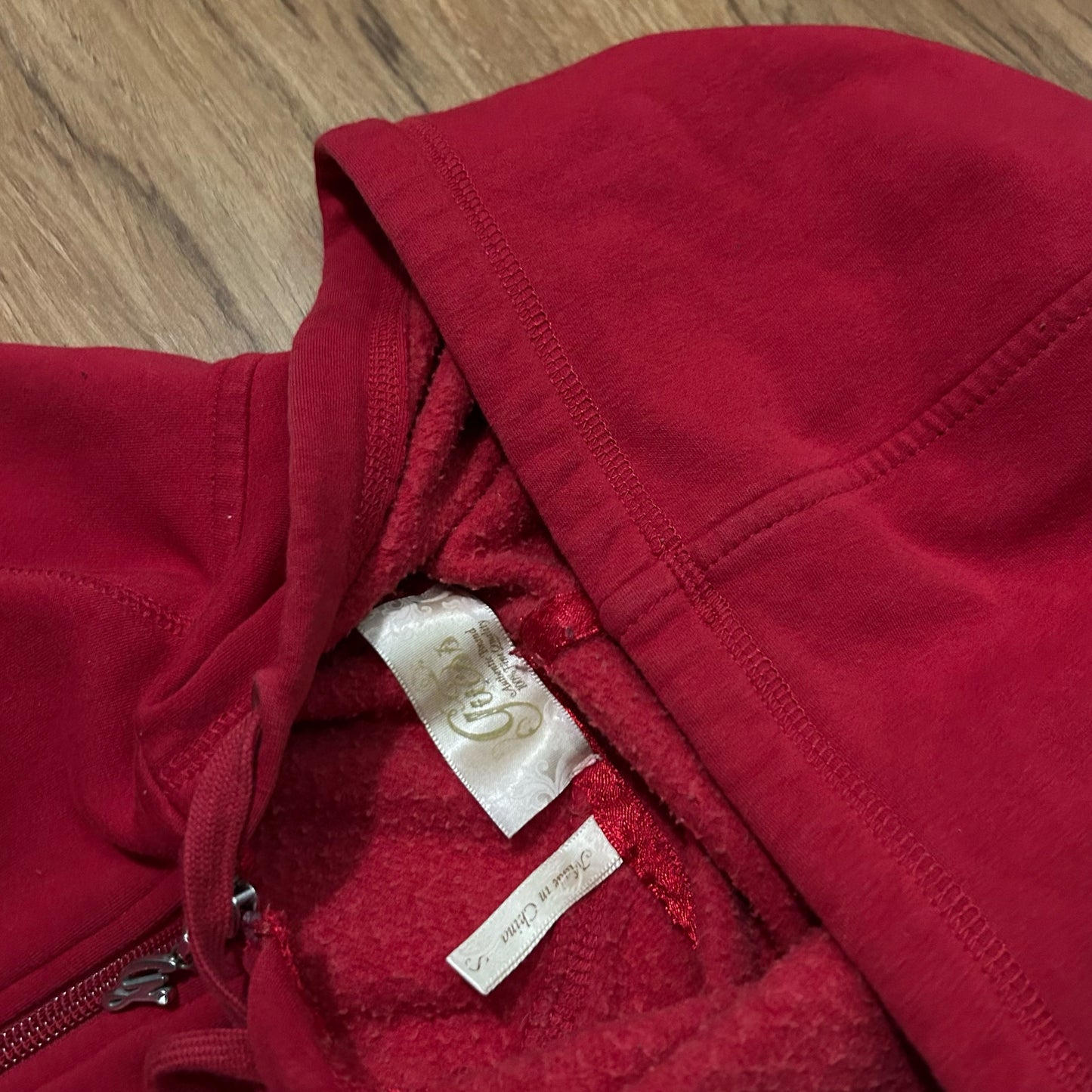 (S) Y2K Guess Woman's Red Dazzled Zip-Up Hoodie