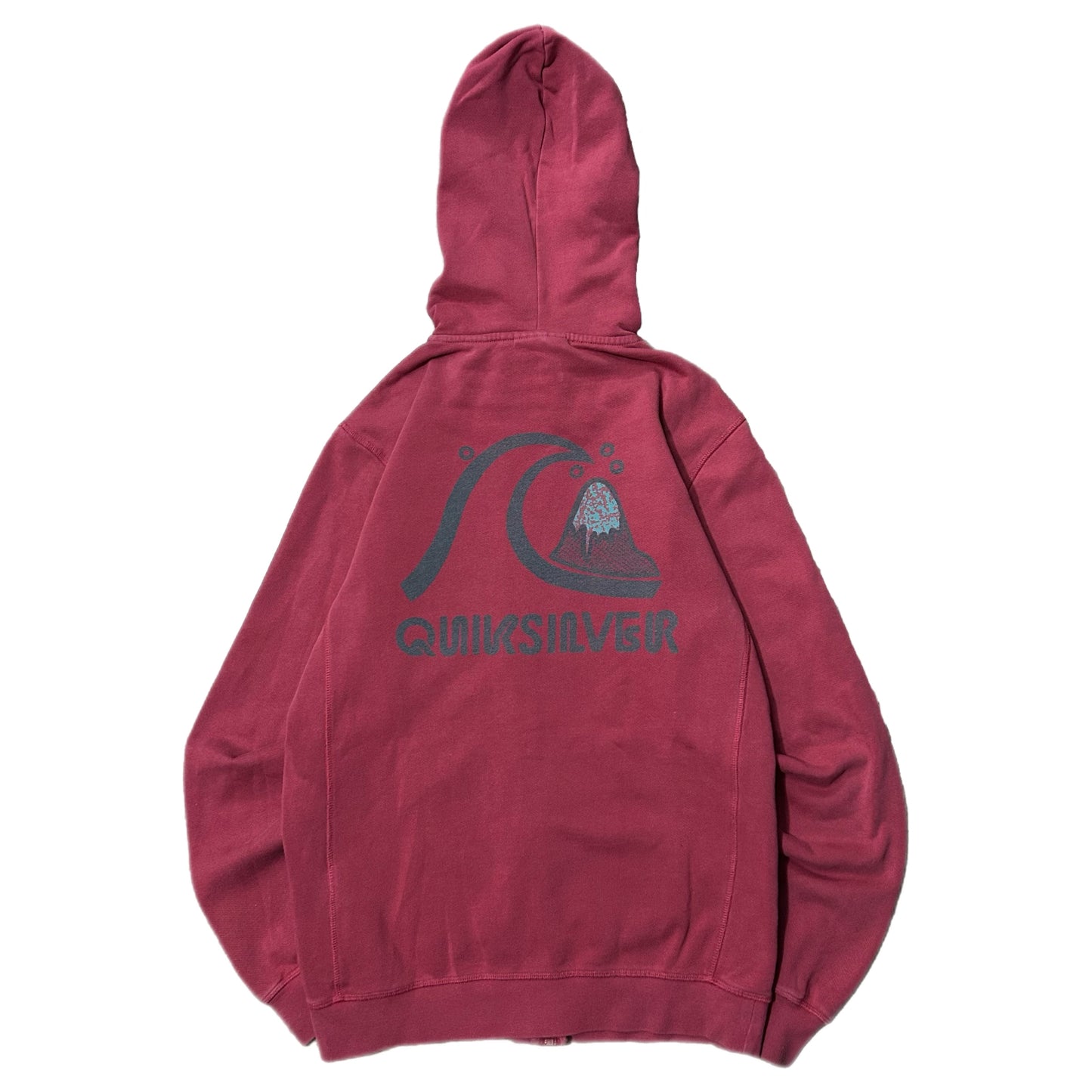 (S) Quicksilver Logo Pullover Zip-Up Red Jacket