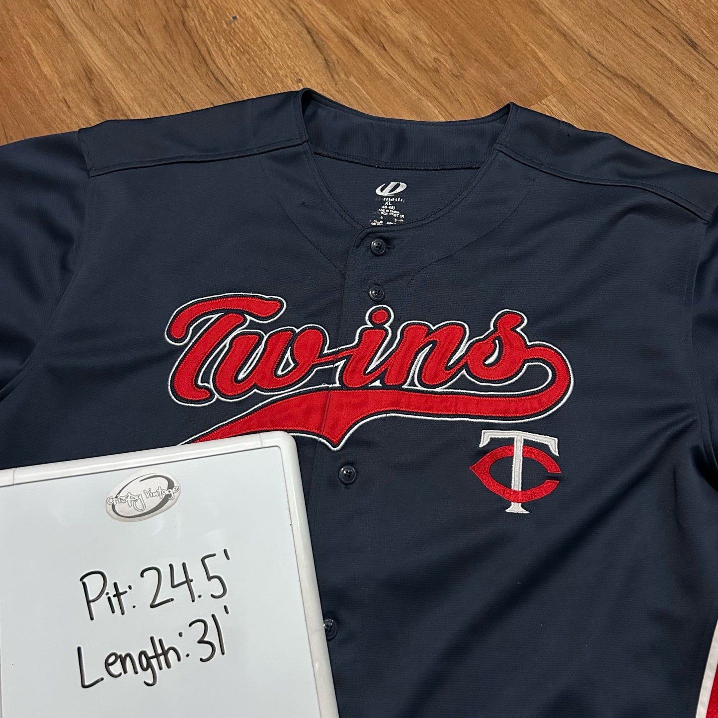 (XL) Dynasty Series Minnesota Twins Navy Red Baseball Jersey