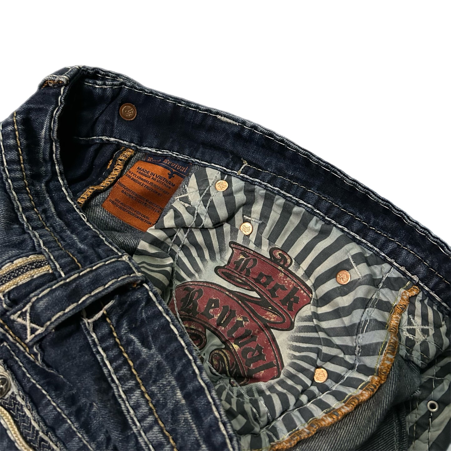(33) Vintage Rock Revival Tristan Boot Cut Jeans