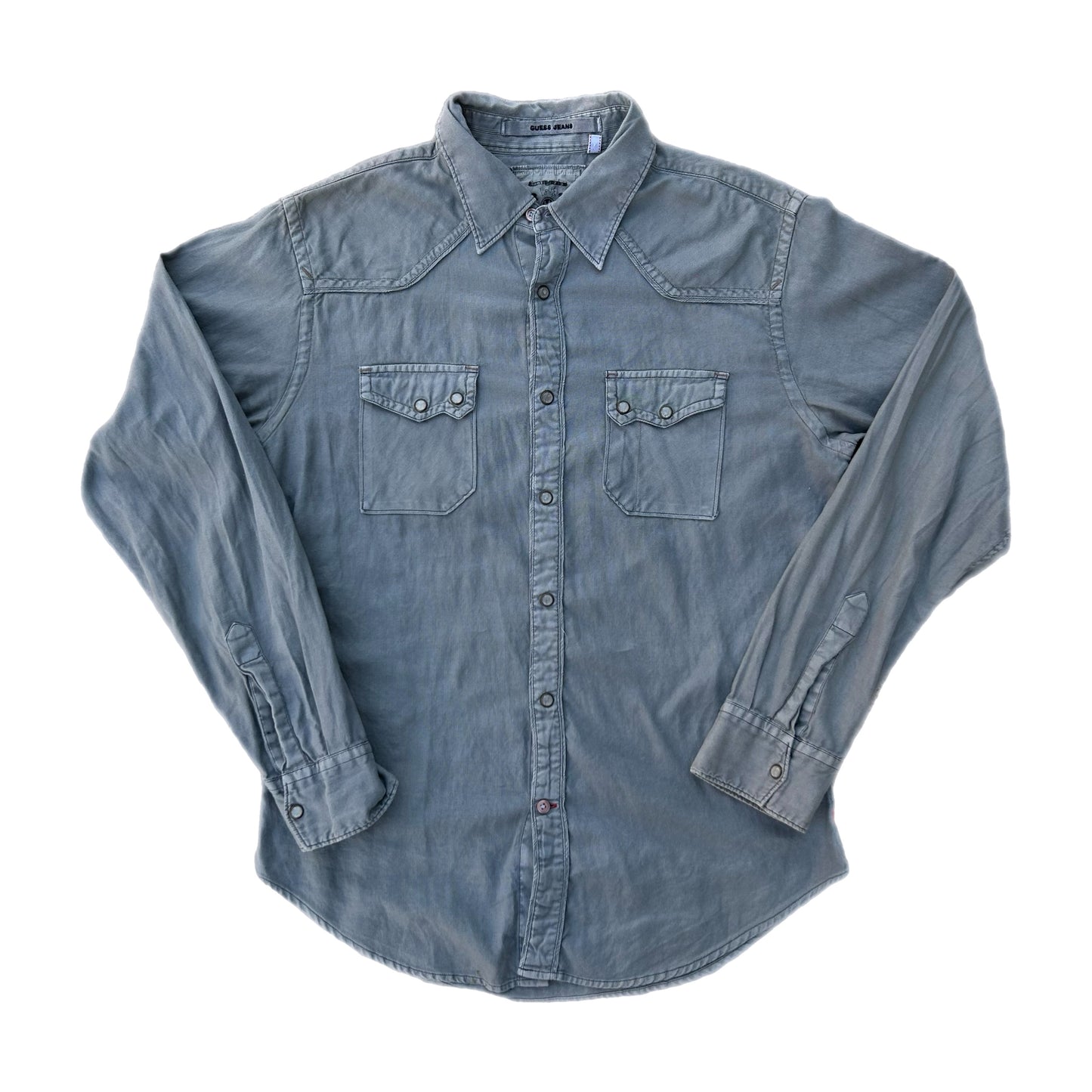 (M) 2006 Guess Jeans Gray Button-Up