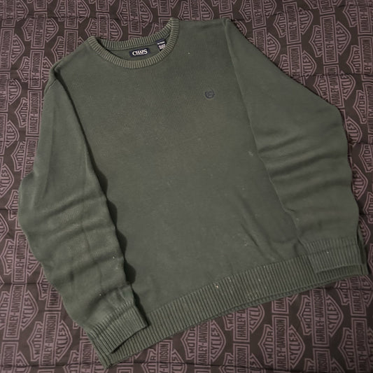(XL) Vintage Chaps Ralph Lauren Forest Green Knitted Pullover Crewneck