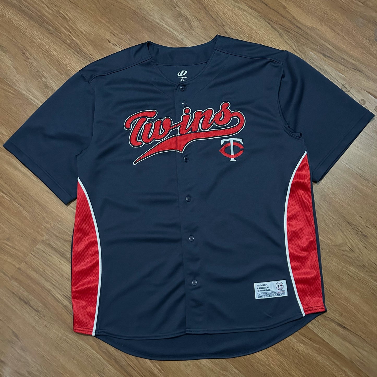 (XL) Dynasty Series Minnesota Twins Navy Red Baseball Jersey