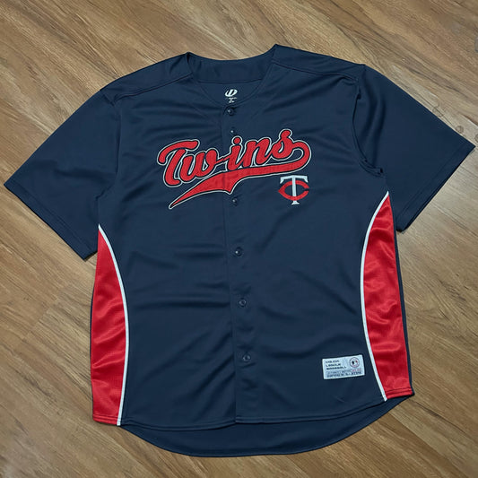 (XL) Dynasty Series Minnesota Twins Navy Red Baseball Jersey