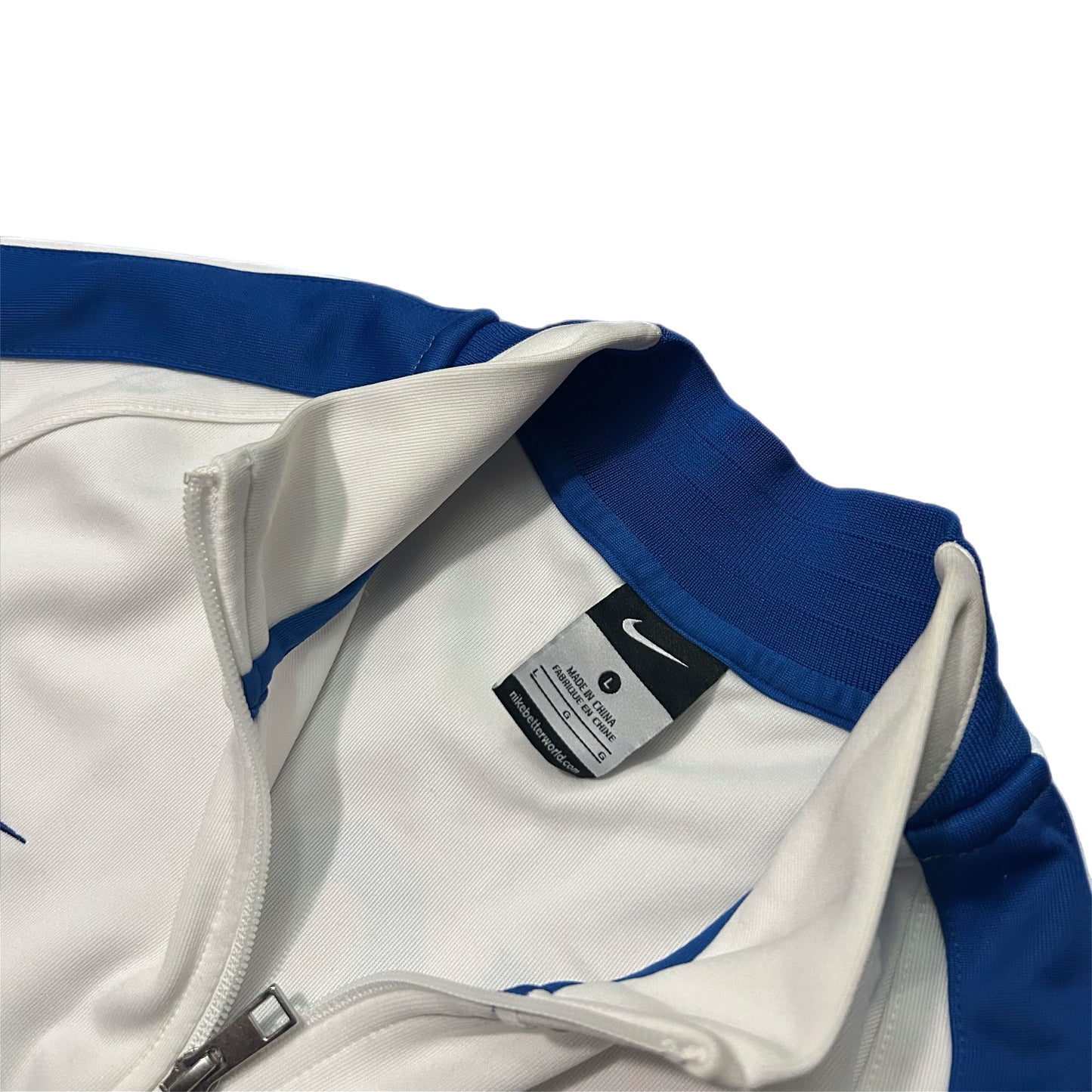 (L) Y2K Nike Team USA Soccer Zip-Up White Track Jacket