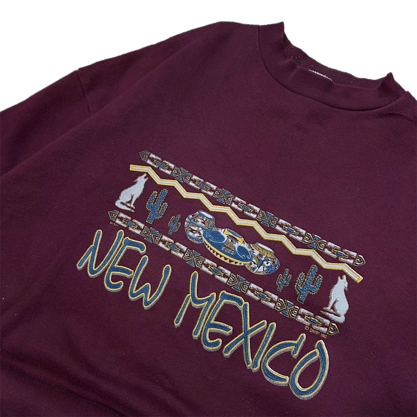 (XL) Vintage New Mexico Graphic Pullover Burgundy Crewneck