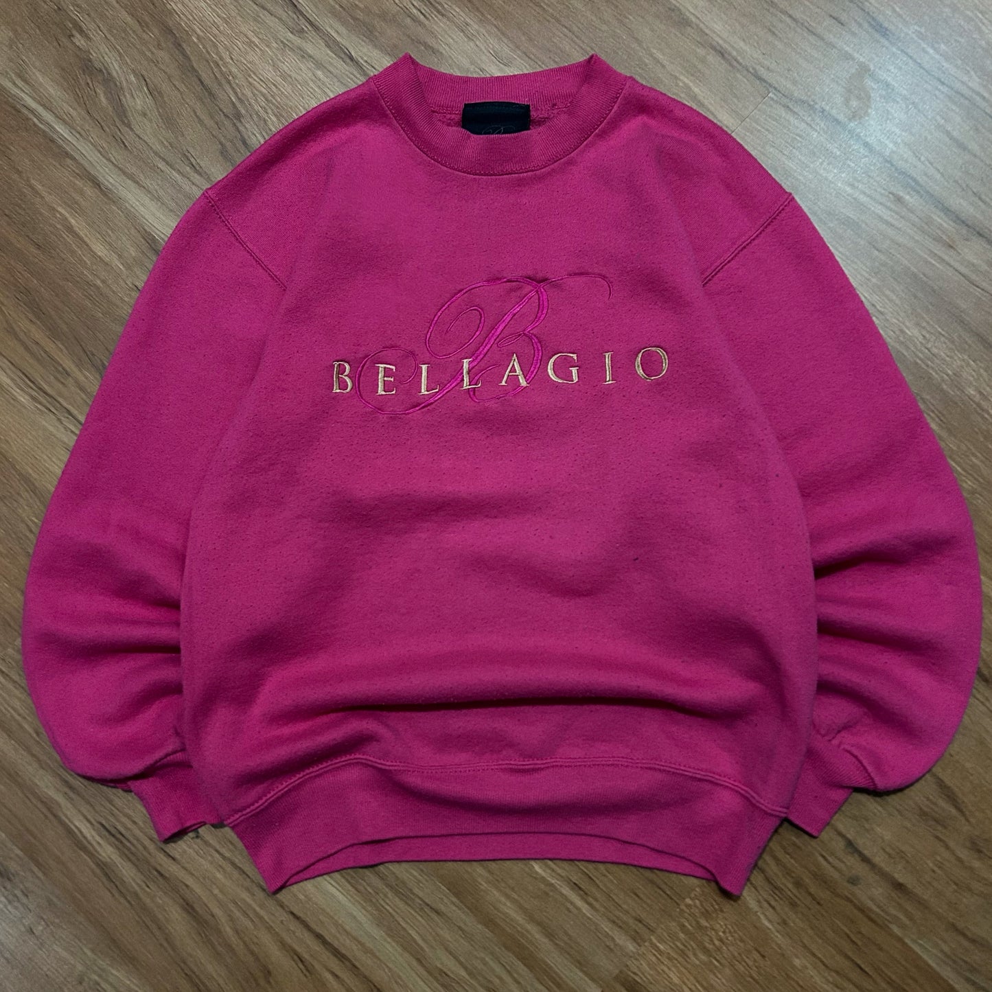 (S) Vintage Las Vegas Beliagio Hotel Pink Pullover Crewneck