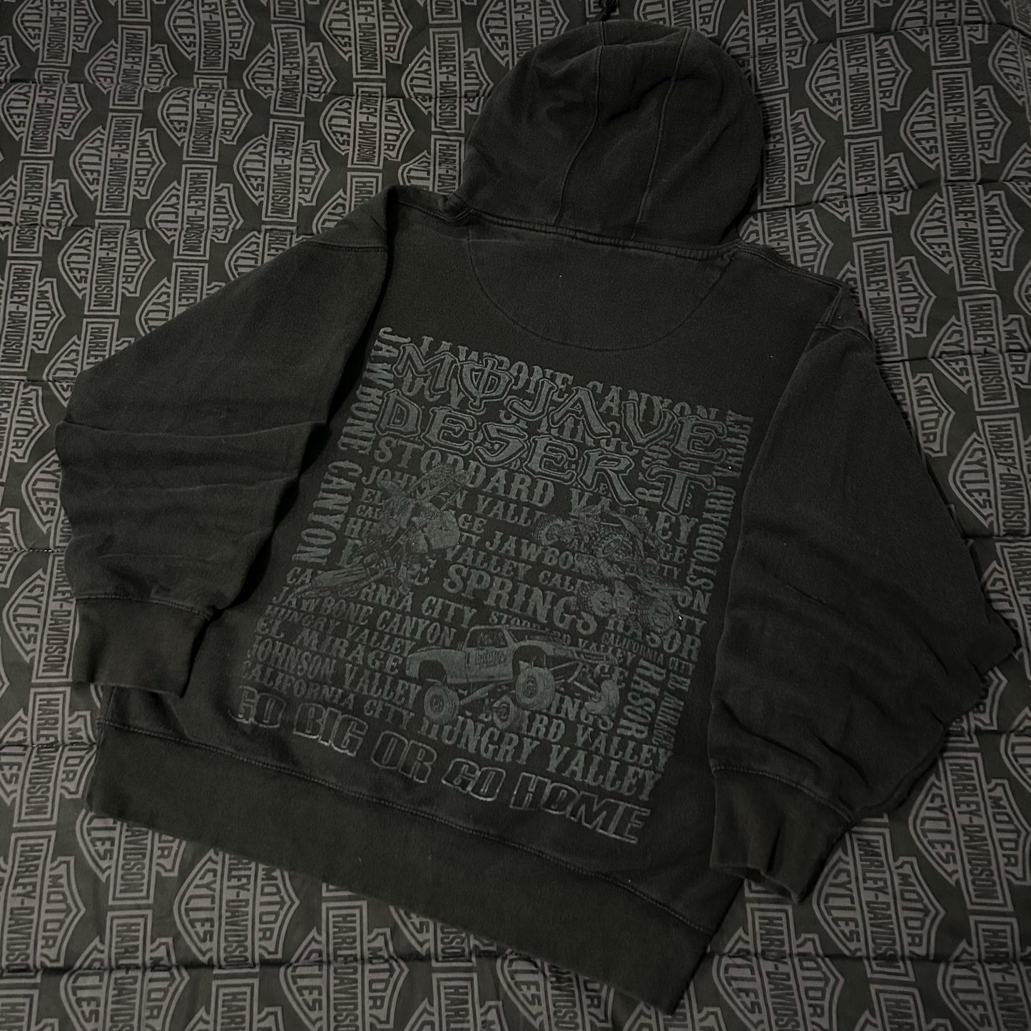(L/XL) Vintage Y2K Fox Racing x Monster Energy Mojave Desert Graphic Hoodie
