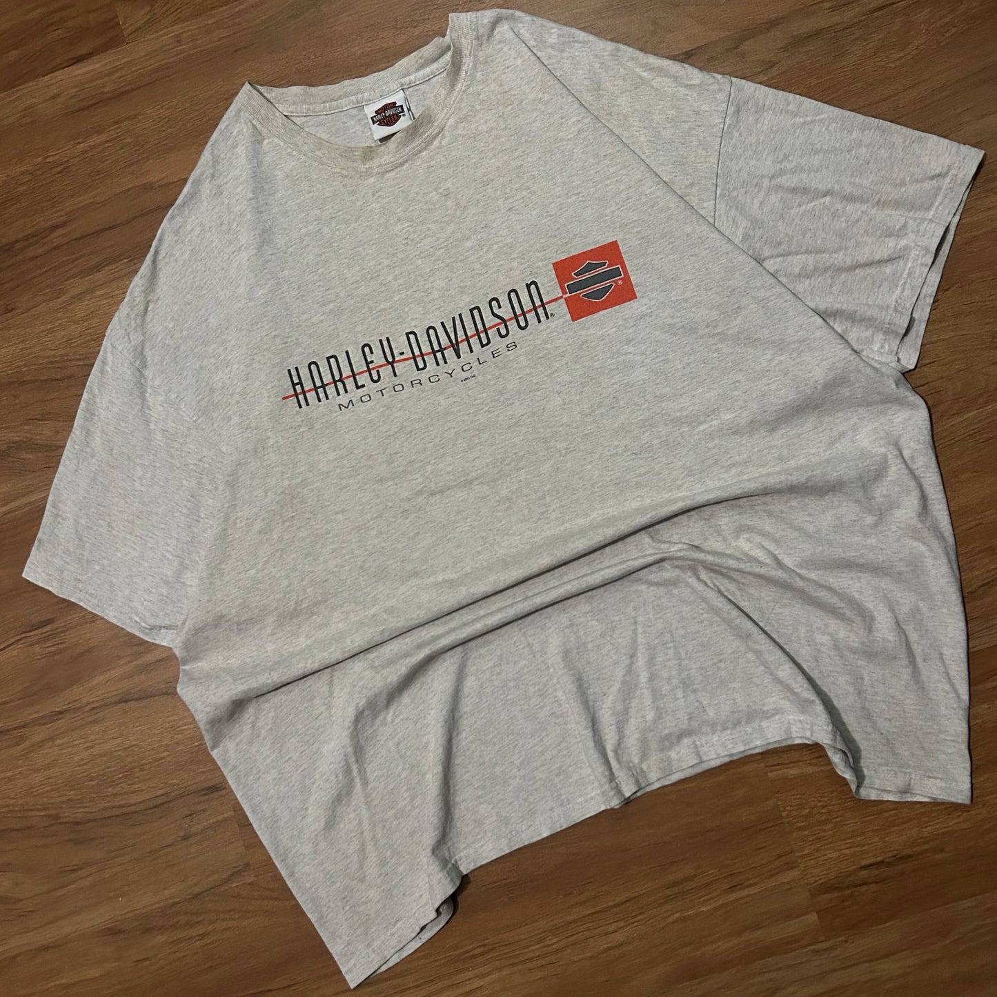 (XL/XXL) Vintage 2001 Harley Davidson Barnet Texas American Eagle Grey T-Shirt