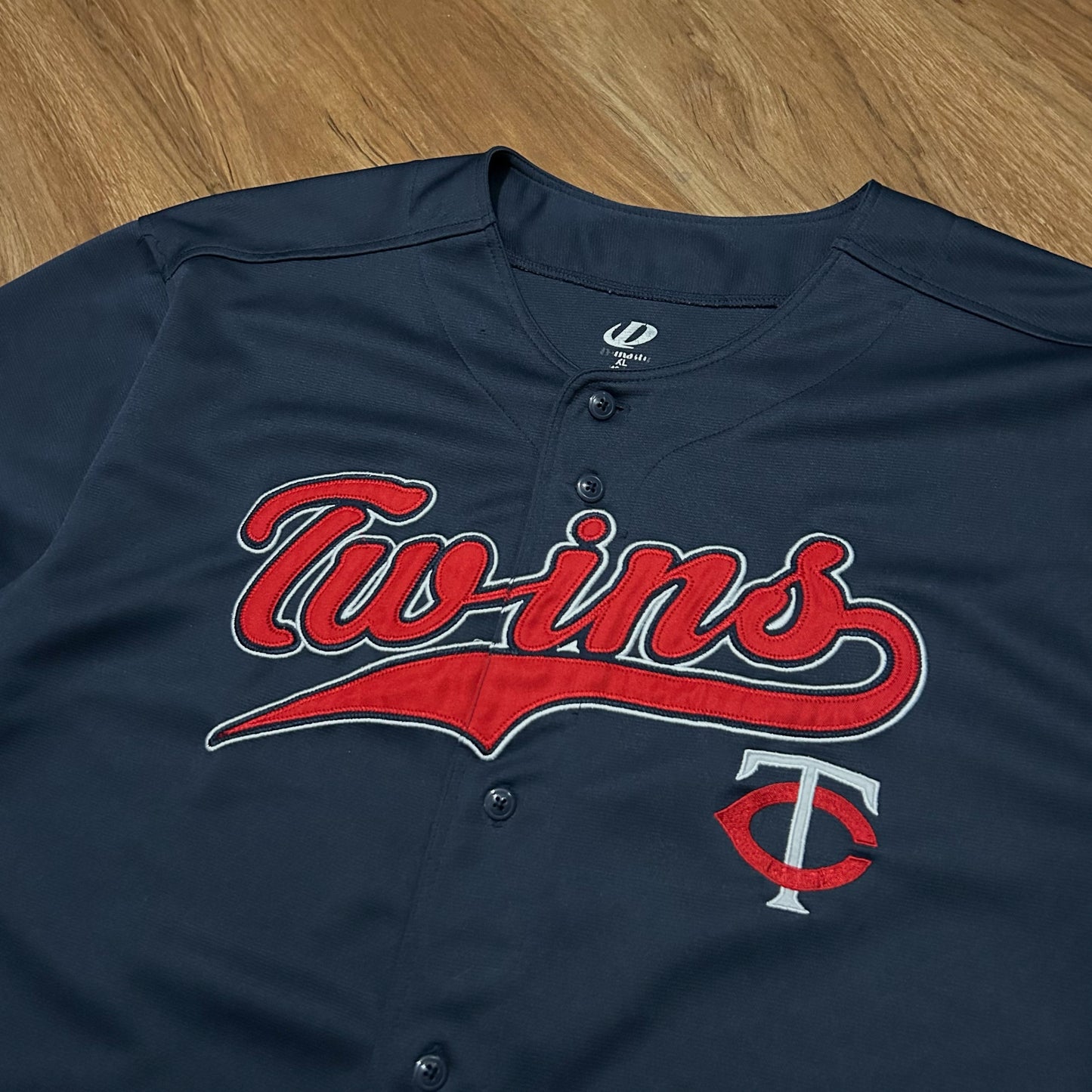 (XL) Dynasty Series Minnesota Twins Navy Red Baseball Jersey