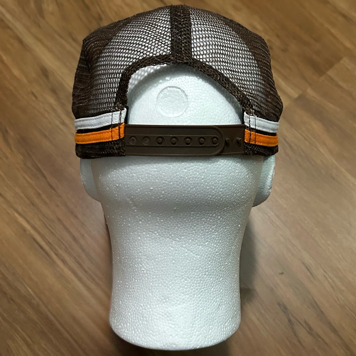 (OS) Wish Me Luck America's Choice Orange Brown Trucker Hat