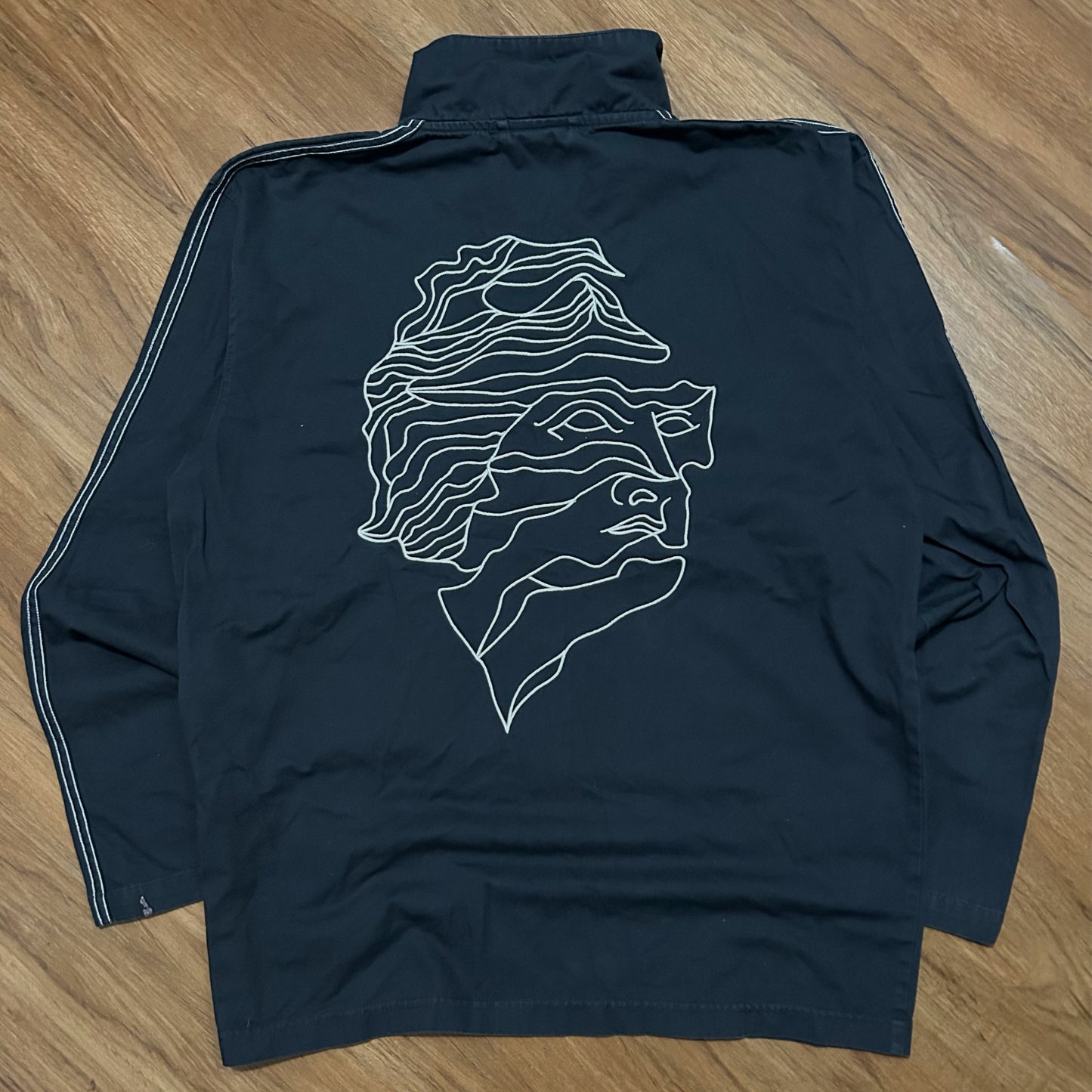 (S) Adidas Josh Manoles Skateboard Zip-Up Navy Jacket