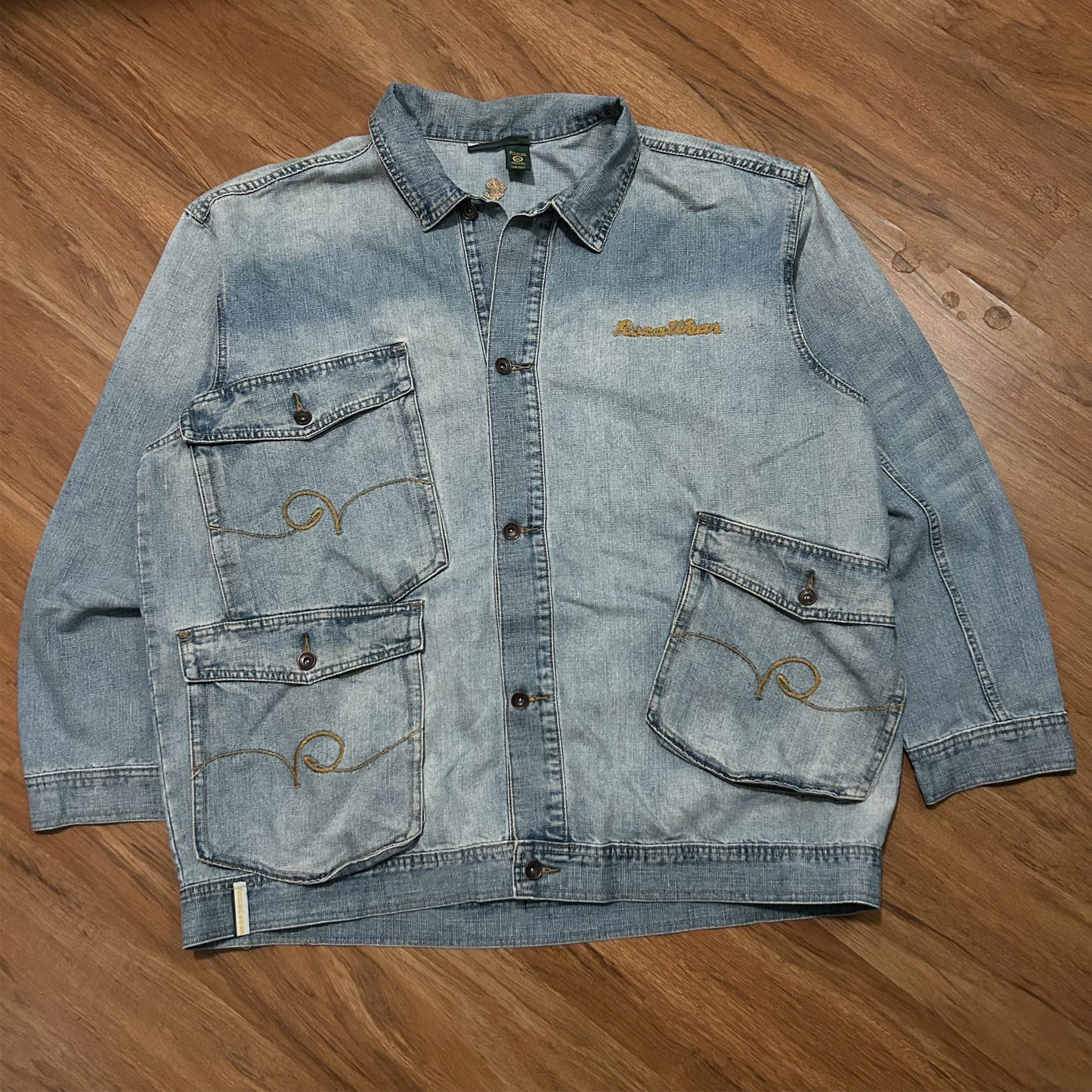 (XXL) Vintage Rocca Wear Multi-Pocket Denim Button Jacket