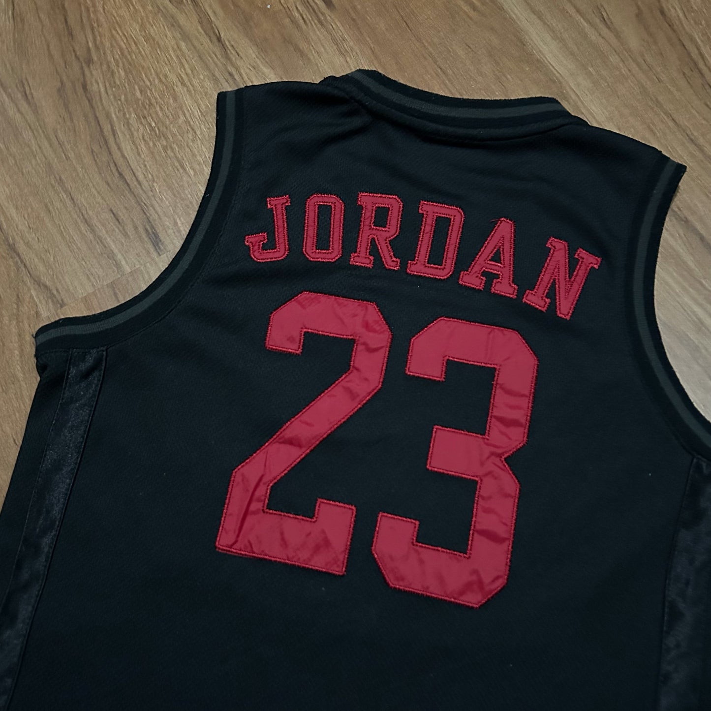 (Youth L) Air Jordan Youth "Fly Since 1982" Stitched Black Red Basketball Jersey