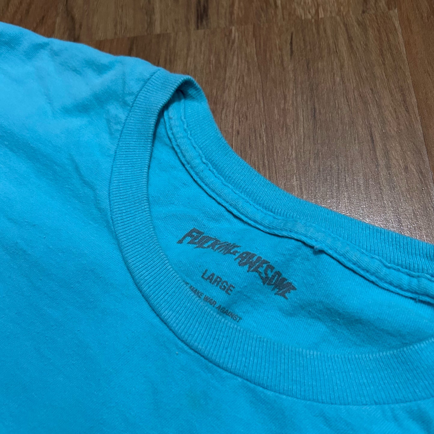 (L) F**king Awesome Collage Blue Graphic Longsleeve T-Shirt