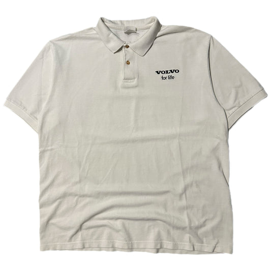 (XL) Y2K Vovlo for Life White Polo Shirt
