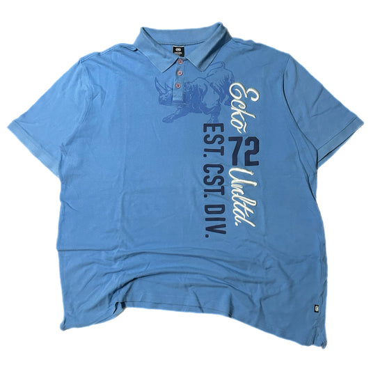 (XXL) Y2K Ecko Untld Embroidered Baby Blue Polo Shirt