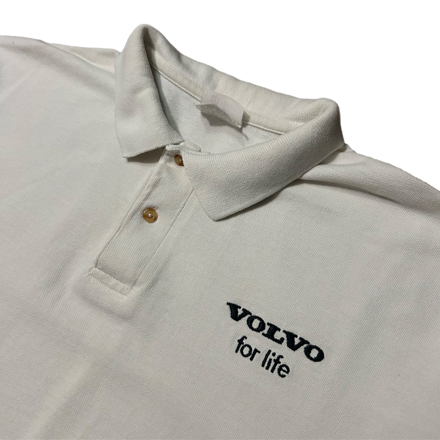 (XL) Y2K Vovlo for Life White Polo Shirt