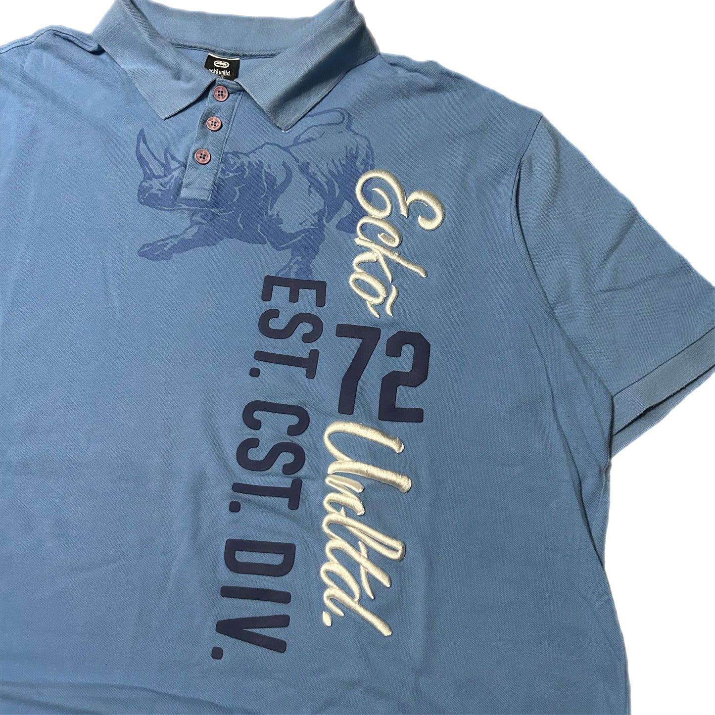 (XXL) Y2K Ecko Untld Embroidered Baby Blue Polo Shirt