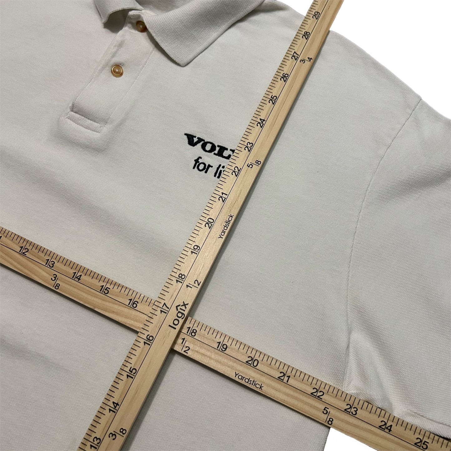 (XL) Y2K Vovlo for Life White Polo Shirt