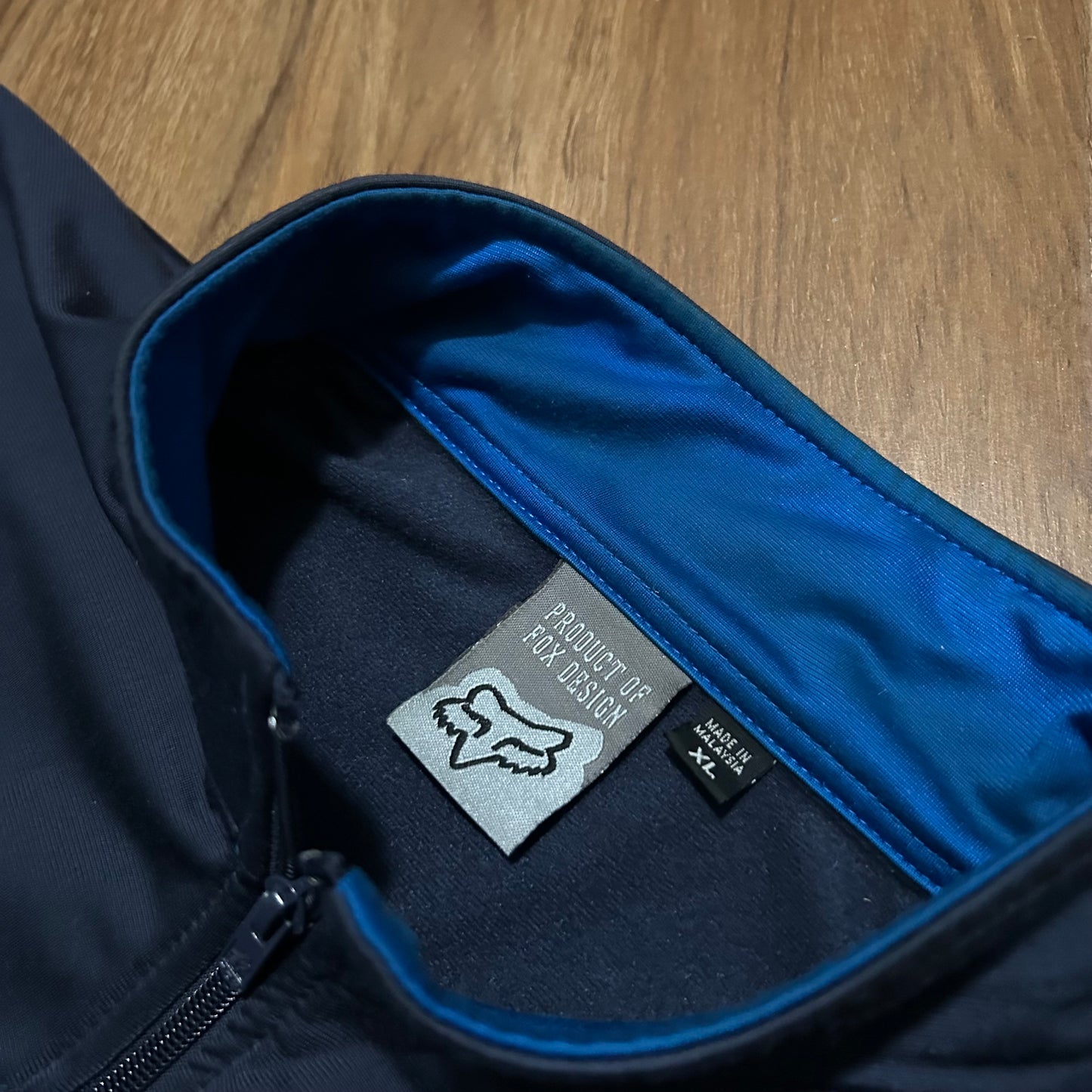 (XL) Vintage 2000s Fox Racing Blue Grey Zip-Up Track Jacket