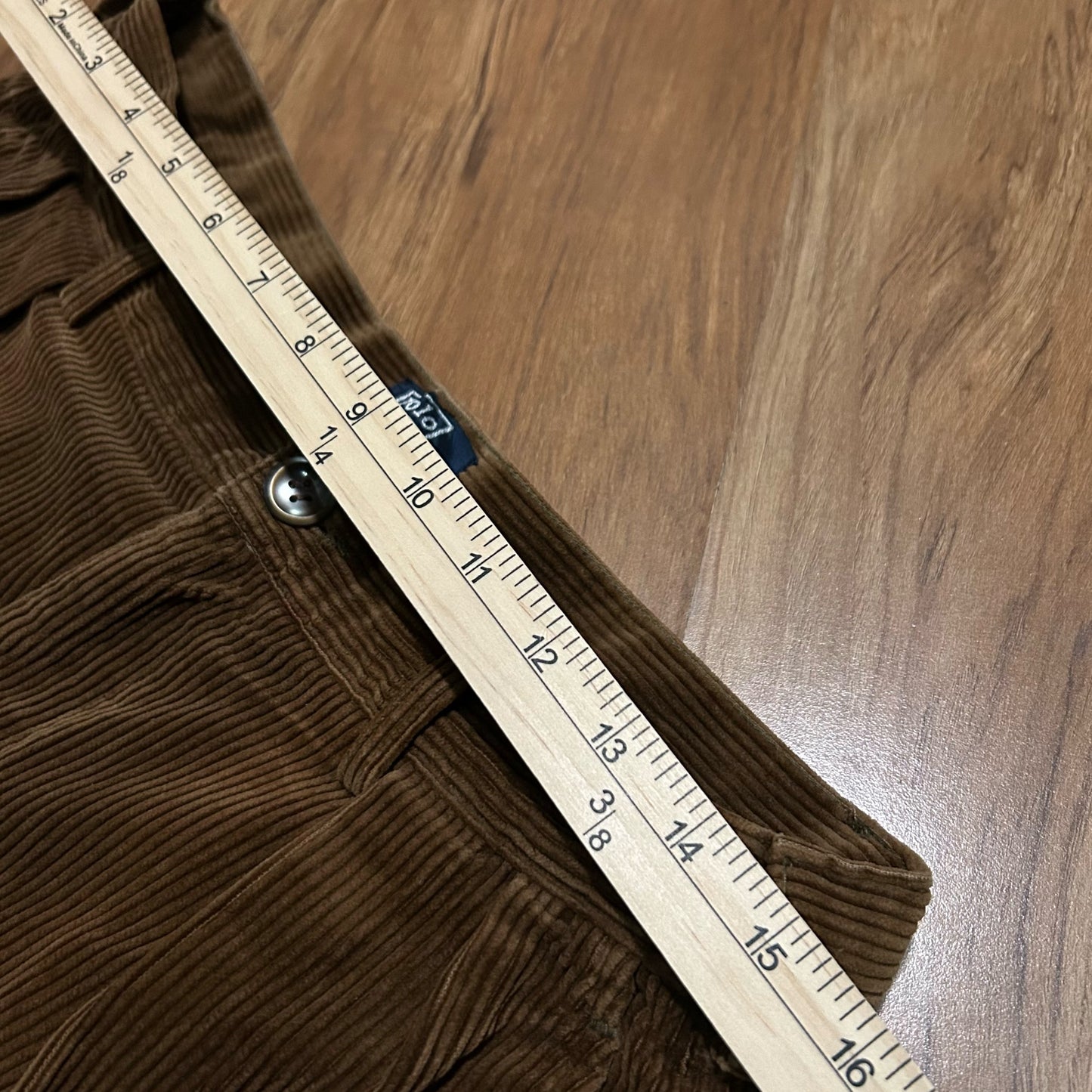 (34) Vintage 90s Polo Ralph Lauren Corduroy Dark Brown Pleaded Pants