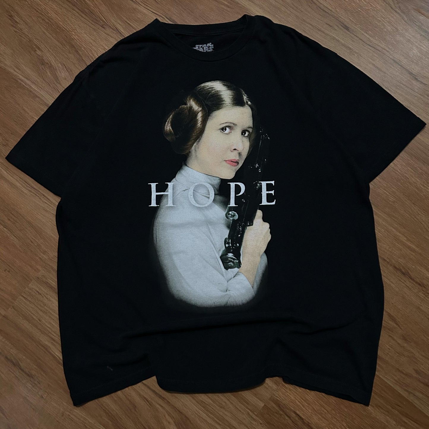 (XL) Star Wars Princess Leia Hope Graphic Black T-Shirt