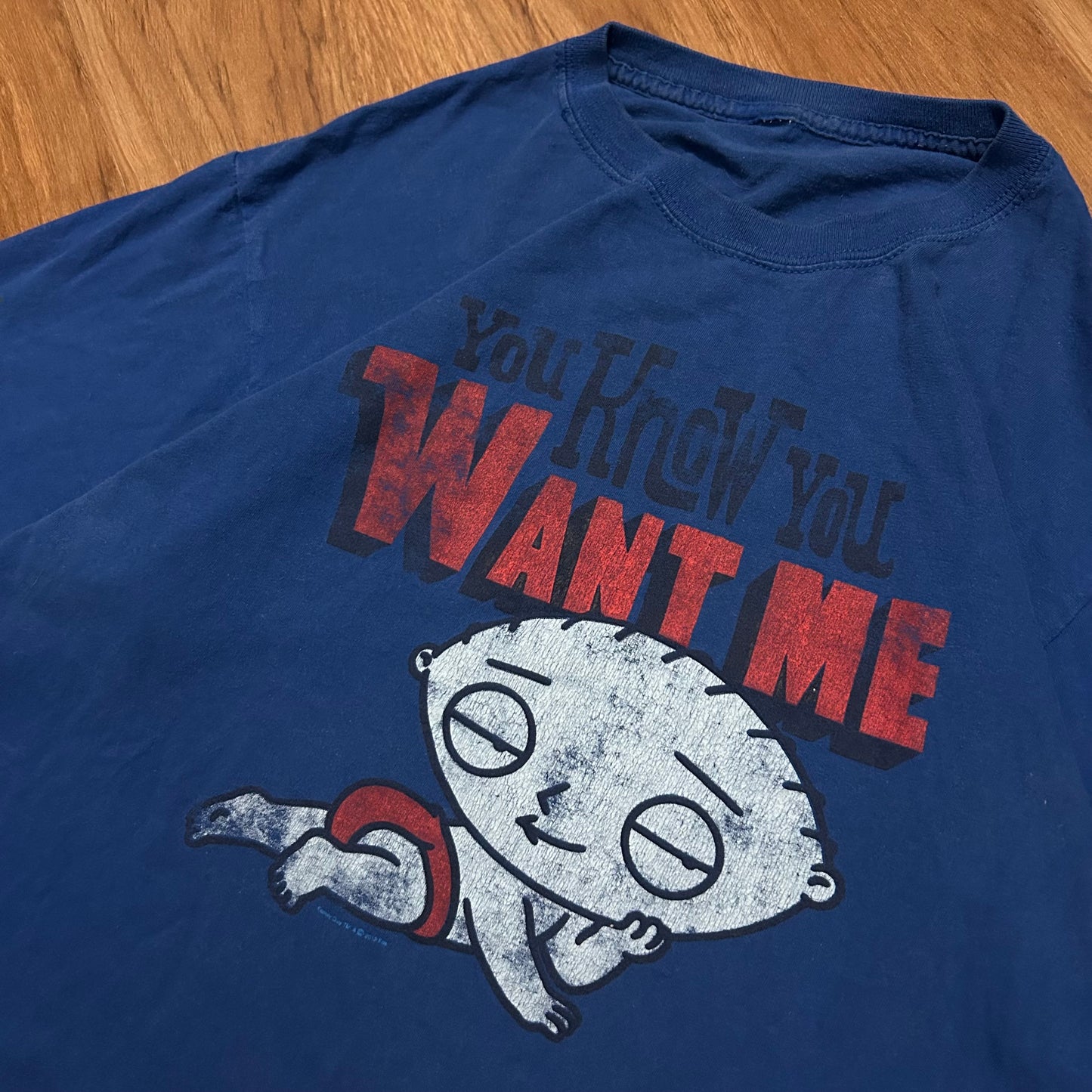 (M) Vintage Y2K Family Guy Stewie Griffin Royal Blue Graphic T-Shirt