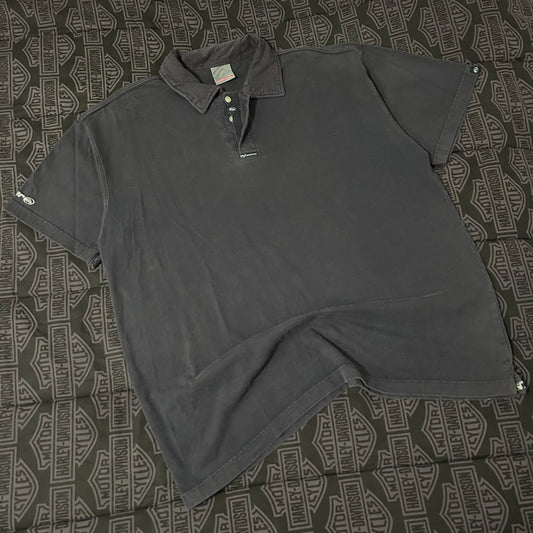 (L) Vintage Quicksilver Faded Navy Short Sleeve Polo Shirt